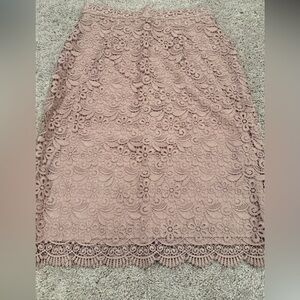 Pink lace skirt